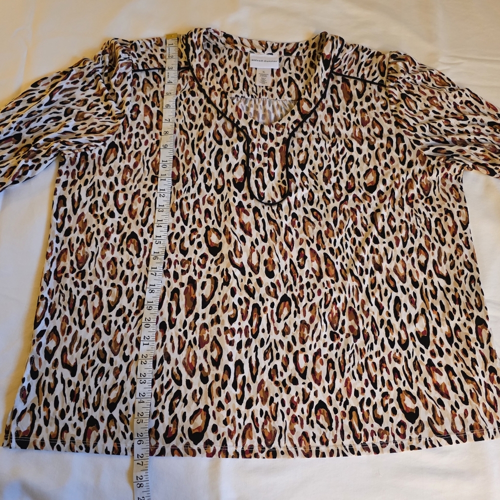 Alfred Dunner Women's Leopard Print Blouse - Picture 6 of 8